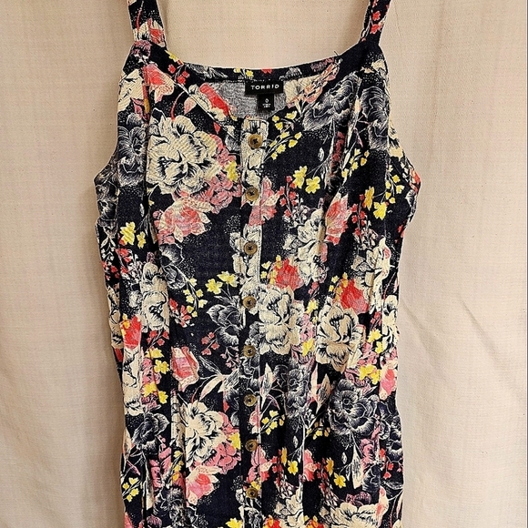 Button down pink and white print flowy top - Picture 1 of 3